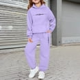thumbnail image 2 of SGMVNU Girls Boys 2 Piece Outfits Sweatsuit Pullover Hoodie and Sweatpants with Pockets Tracksuits Kids Fall Winter Outfits, Size 2-3 Years, Purple, 2 of 4