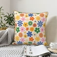 thumbnail image 6 of KLL Groovy Daisy Flowers Decorative Throw Pillow Covers Velvet Soft for Couch Sofa Bedroom Living Room Outdoor - 20"x20", 6 of 8
