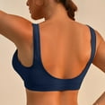 thumbnail image 4 of SMihono Women's Bralette Wireless Padded Bra Top Sexy Everyday Basic Deep U-Neck Work Out Bras Sports Gym Bras Navy M, 4 of 5