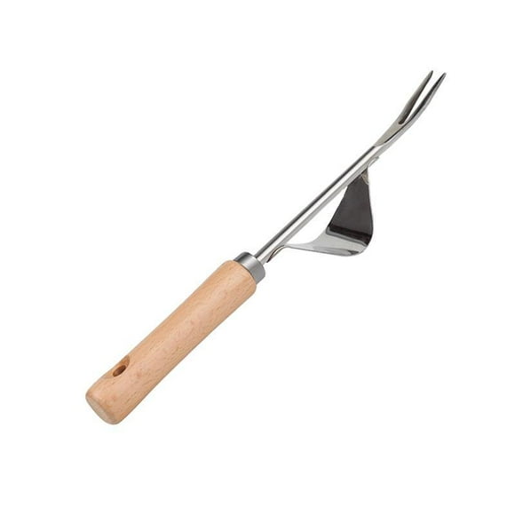 Jinsinto Weeding Fork Wood Handle Transplanting Digging Removing Taproot Tool(1 Pcs, Wood Color)