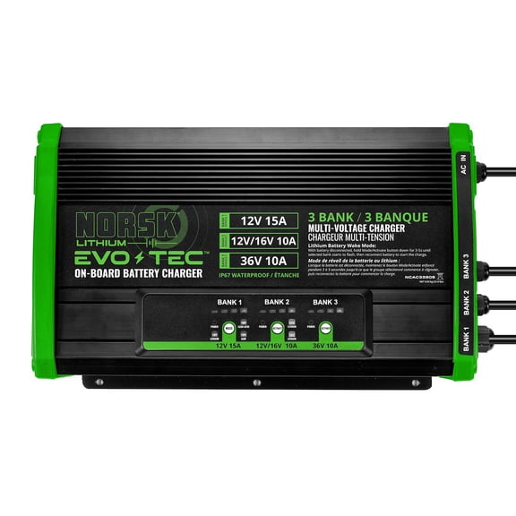 Norsk Lithium NCAC33505 3 Bank On Board Marine Battery Charger