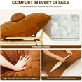 thumbnail image 5 of Oversized Chaise Lounge Chair Indoor, Linen-Cotton Sleeper Sofa Bed with Throw Pillows with Footrest Set,Modern Comfy Couches Chairs for Living Room,Bedroom (Brown), 5 of 8