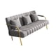 thumbnail image 2 of Sofá moderno, sofá cama futón, sofá de asiento ancho y suave, sofá de 3 plazas con patas de metal para oficina, habitación de invitados, salón, Gris, 2 of 9
