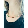 thumbnail image 3 of Rainbow Crystal Baguette Tennis Choker Necklace Gold Plated velentine gift, gift gor mom gift foe her tennis necklace, 3 of 4