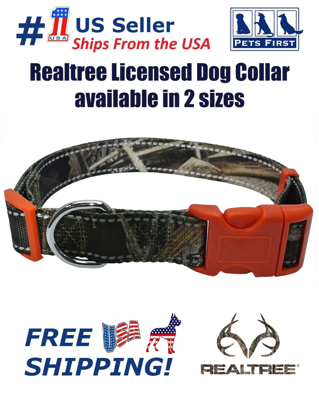 Realtree Dog Collar Licensed Camouflage Hunting Dog Apparel Toys & Accessories