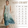 thumbnail image 5 of FOR U DESIGNS Green Tree Leaf Print Matching Couple Outfits Linen-Look Casual Set Men's Button Shirt and Women's Swing Sleeveless Dress, 5 of 7