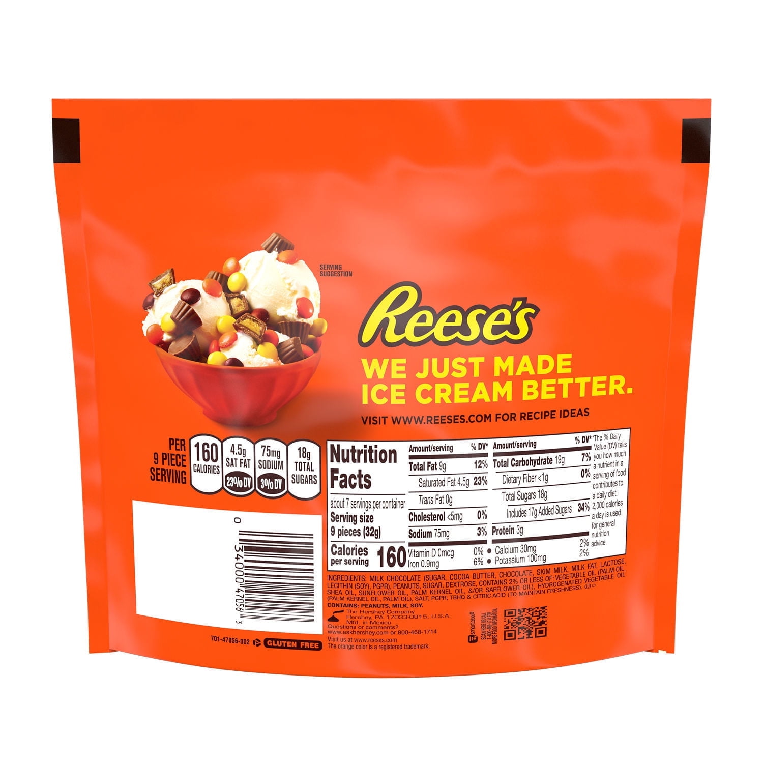 Reese's Minis Milk Chocolate Unwrapped Peanut Butter Cups Candy, Bag 7.6 oz (Pack of 4)