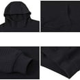 thumbnail image 6 of QPNGRP Men's Casual Pullover Lightweight Hoodie Long Sleeve Solid Waffle knitted Hooded Plus Size Black 4XL, 6 of 6