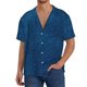 thumbnail image 1 of Fotbe Deep Blue Glitter Camisa Estampada de Manga Corta para Hombre, Casual de Verano, Estilo Playero, Sin Arrugas-Medium, 1 of 5