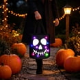 thumbnail image 4 of LED Light up Halloween Bucket Pumpkin Candy Bag Multipurpose Reusable Lighted Goodie Gift Tote Bag with Handles for Halloween Party Favor Supplies (Green), 4 of 5