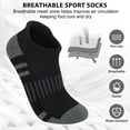 thumbnail image 3 of Loritta 12 Pairs Mens Socks Black Running Ankle Socks Low Cut Cushioned Breathable Athletic Socks Mens Socks Size 10-13, 3 of 6