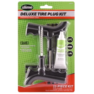 Slime 11-Piece Deluxe Tire Plug Kit with Plug Bond