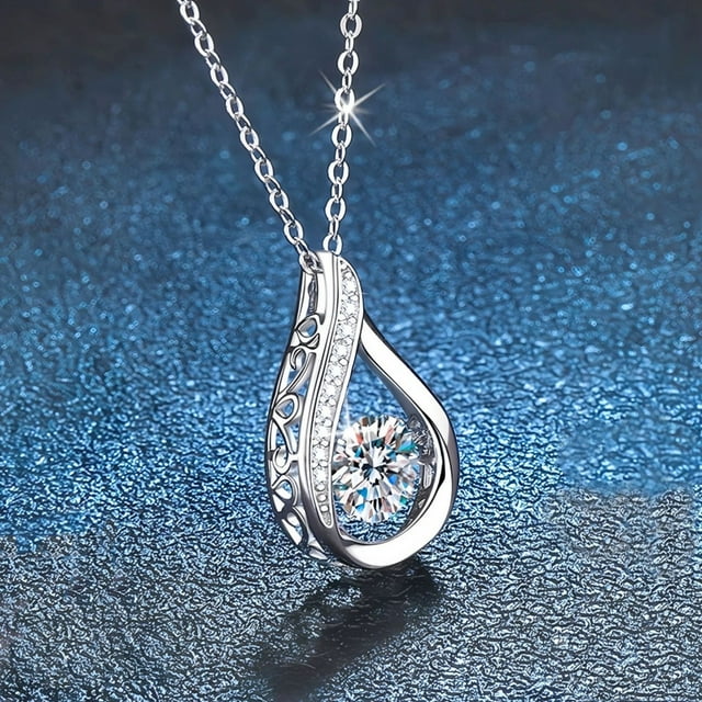 Collar elegante con colgante para mujer | Tono plateado | Incluye cadena ajustable gratuita de 45 cm | Regalo para bodas y fiestas | Resistente al deslustre | Para novias, damas de honor y eventos