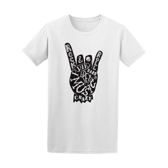 Rock Words In Hand Gesture Tee Men's -Image by Shutterstock