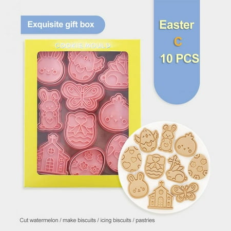

Easter Cookie Mold Egg Rabbit Cookie Cutter Mold DIY Cake Tools Biscuit Stamp Fondant Mould Baking