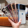 thumbnail image 4 of for iPhone 15 ProMax with Camera Lens Protector Luxury Electroplated iPhone 15 Pro Max Case for Women Soft TPU Shockproof Protective Slim Fit Cute Clear Heart Phone Case 6.7” (Silver), 4 of 8