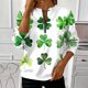 thumbnail image 1 of TaTaai Women St. Patrick's Day Print Casual Loose Round Neck Sweatshirt Long Sleeve Pullover Top Soft Comfortable for Daily Home Office Streetwear Gift, 1 of 5
