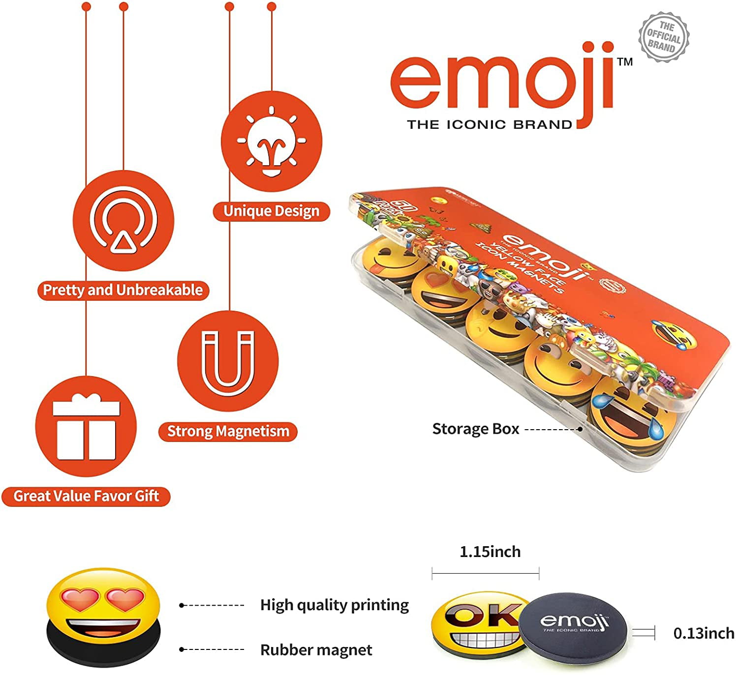 MORCART 25Pcs Emoji Magnets for Fridge Refrigerator Decorative Lockers Whiteboards Office Kitchen Cute Funny Gifts 