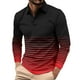 thumbnail image 1 of Blusa y camisa de manga larga con cuello vuelto para hombre, informal, a la moda, con estampado de rayas y botones, de poliéster., 1 of 7