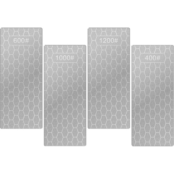 MOAMUN 4 Piece Diamond Sharpening Stone Set, Honeycomb Surface Whetstone with Non-Slip Base, Diamond Sharpening Plate Knife Sharpener Stone, Diamond Stones for Kitchen Dull knives (400/600/1000/1200)
