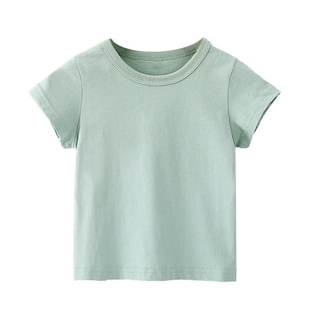 

DTBPRQ Unisex Infant Baby Crew Neck T-Shirt Toddler Short Sleeve Solid Color Tees Shirts for Boys Girls