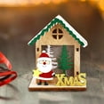 thumbnail image 4 of GUOOL Christmas Wooden Small House Ornament Accessory DIY Small Christmas Tree Pendant Santa, 4 of 9