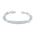thumbnail image 3 of Bling Jewelry Mens Unisex Sterling Silver ID Bracelet Mariner Curb Figaro Link Chain Made Italy, 3 of 7