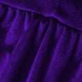 thumbnail image 6 of Floral Wedding Guest Dresses for Women Women's Short Sleeve Velvet Midi Dress Round Neck Elastic Waisted Solid Color Elegant Formal Evening Party Dresses Purple M, 6 of 7
