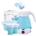 thumbnail image 1 of Foldable Portable Electric Kettle, Collapsible Kettle, Upgraded Food Grade Silicone, 5 Mins Quick Boiling, 600ML Foldable Electric Kettle, with 2 Col, 1 of 9