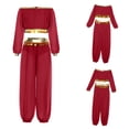 thumbnail image 5 of inhzoy Kids Girls 2-Piece Belly Dance Sequin Tassels Top & Pants Carnival Performance Outfit Red 16, 5 of 6