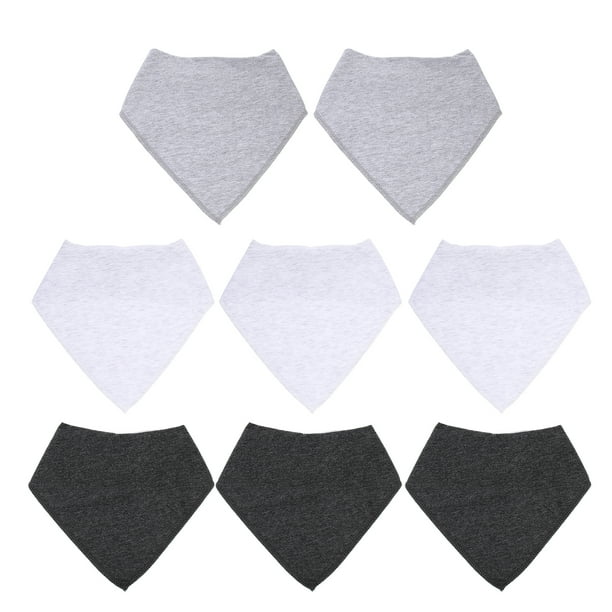 8 baberos tipo bandana para bebé, unisex, de algodón, absorbentes.