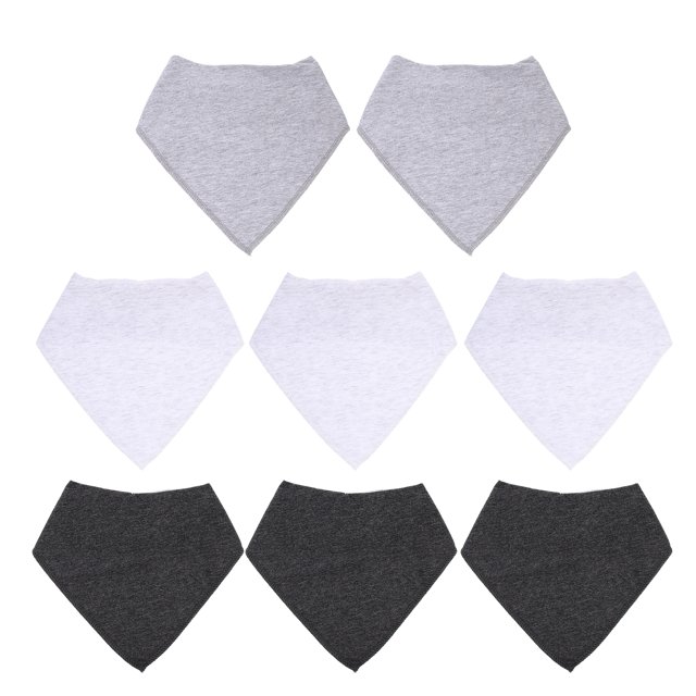 8 baberos tipo bandana para bebé, unisex, de algodón, absorbentes.