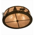 thumbnail image 4 of Meyda Tiffany 185968 Elk At Dusk 4 Light 22" Wide Flush Mount Drum Ceiling Fixture -, 4 of 7