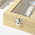 thumbnail image 5 of Coward Jewelry Organizer Box, Yellow Linen Blank Display Tray Case with Lid for Storage Necklaces Bracelets Rings Beads and Jewelry Accessories, 5 of 7
