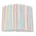 thumbnail image 1 of 500pcs Plastic Drinking Straws 8 Inches Long Multi-colored Striped Bedable, 1 of 5