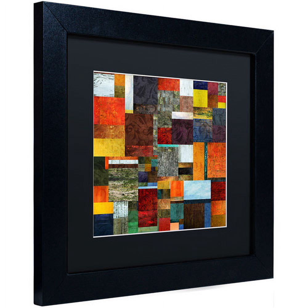 Trademark Fine Art "Brocade Color Collage 2" Canvas Art by Michelle Calkins, Black Matte, Black Frame