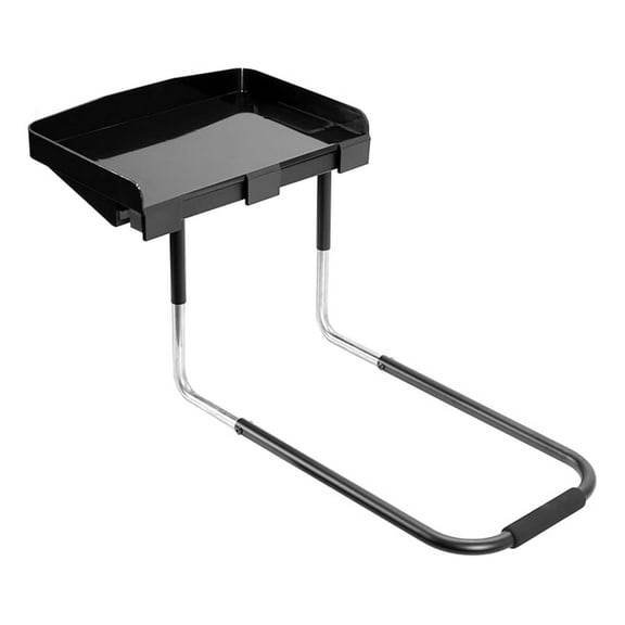 Height Adjustable Under Mattress 17 inch Bedside Shelf, Works with Lofts and Beds Without Frames, Heavy Duty Storage Tray, Fits Laptops, Books, and Drinks, Nightstand , Black