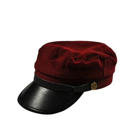 

Men Women Casual Cap Flat Top Vintage Simple Chic Breathable Hat Jujube Red