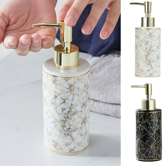 Cdar Marble Ceramic Soap Dispenser Pump Holds 300ml Liquid Hand Wash Bottle