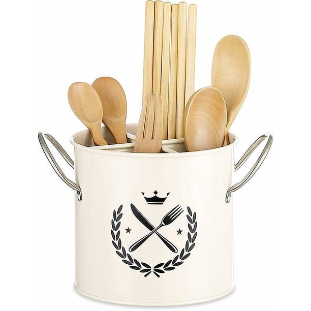 Almacenamiento de utensilios de cocina Puerta grande cubierta con manija de acero inoxidable, escurridor con tapa, divisor extraíble, perfecto para utensilios de cocina, se puede usar
