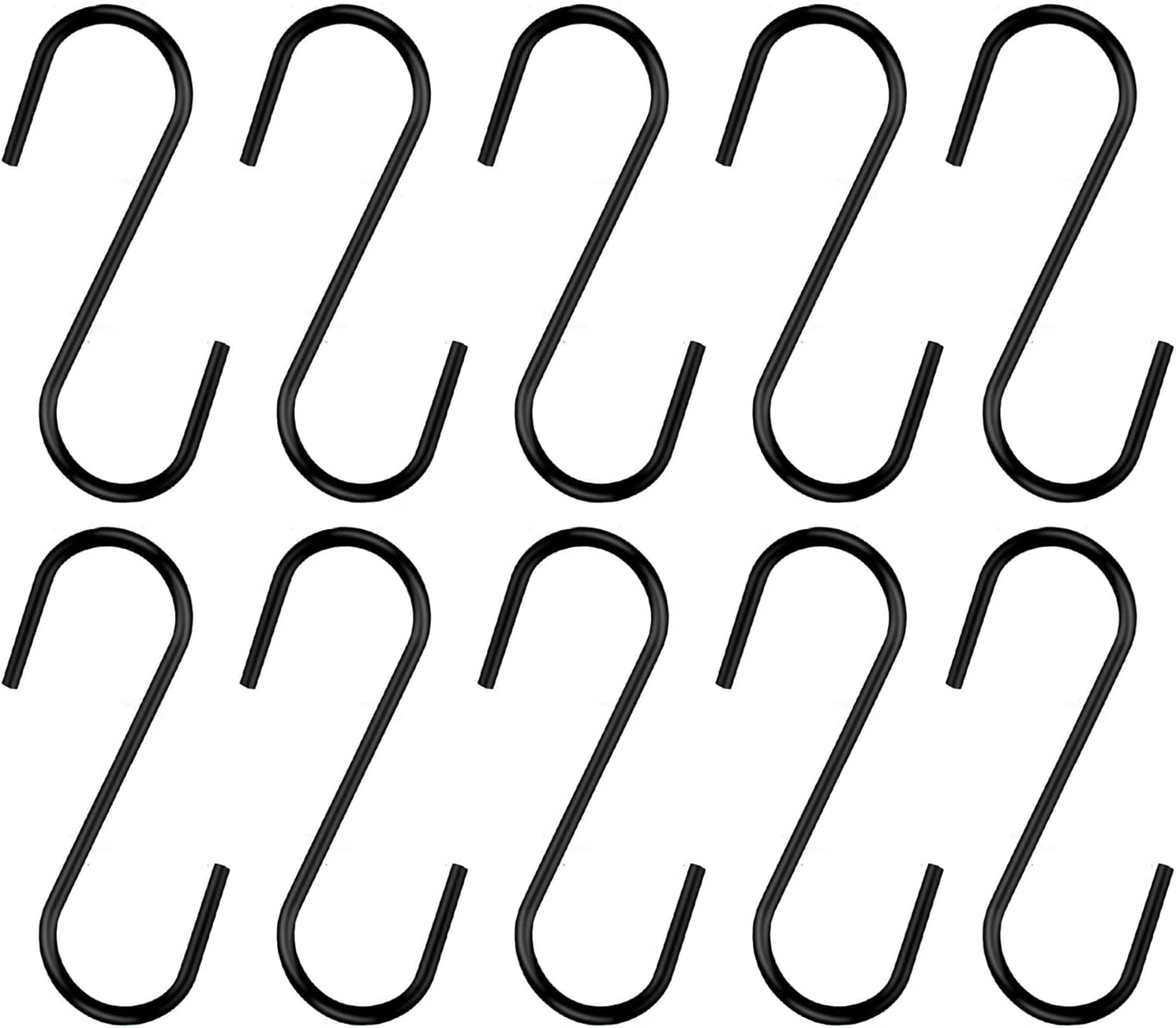 Black 3.5 Inch Stainless Steel S Hanging Hooks for Indoors, Outdoors