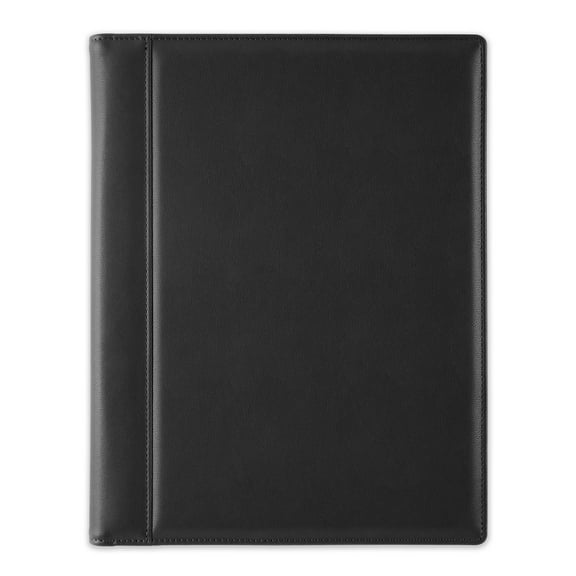 TUL Vegan Leather Padfolio, Letter Size, Black