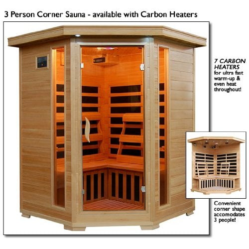 HeatWave Sante Fe SA2412DX Infrared 3 Person Carbon Sauna with Bronze Tinted Tempered... by Heat Wave