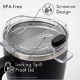 thumbnail image 6 of OUTSIDER Stainless Steel Vacuum Insulated Coffee Mug/Cup with Rotating Handle and Spill Proof Lid – Great Travel Tumbler for Outdoor, Home, Office – 17 ounces, Black, 6 of 10