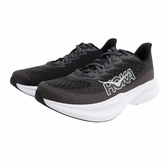 Hoka Men's Mach 6 Sneaker, Black/White, 10.5