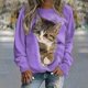 thumbnail image 3 of Sudadera con capucha con estampado de gato para mujer, sudaderas con capucha de animales, abrigos Harajuku, jerséis, ropa Kawaii y2k, Otoño e Invierno, 3 of 5