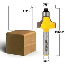1/4" Radius Round Over Edge Forming Router Bit - 1/4" Shank - Yonico 13063q
