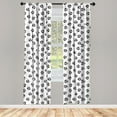 thumbnail image 4 of Ambesonne Soccer Window Curtains, Monochrome Balls Sketching, Each 28" W x 95" L, White and Black, 4 of 4