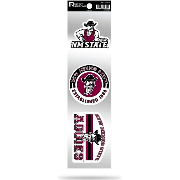New Mexico State Aggies Triple Retro Throwback Spirit Decals Flat Vinyl Auto Home Sticker Sheet University of