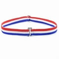 thumbnail image 2 of HOMEIORA 1pc Womens Stretch Belt, Metal Buckle, Adjustable Lightweight Jeans Belt, Fashion Accessory, Red White and Blue Stripes, 2 of 8